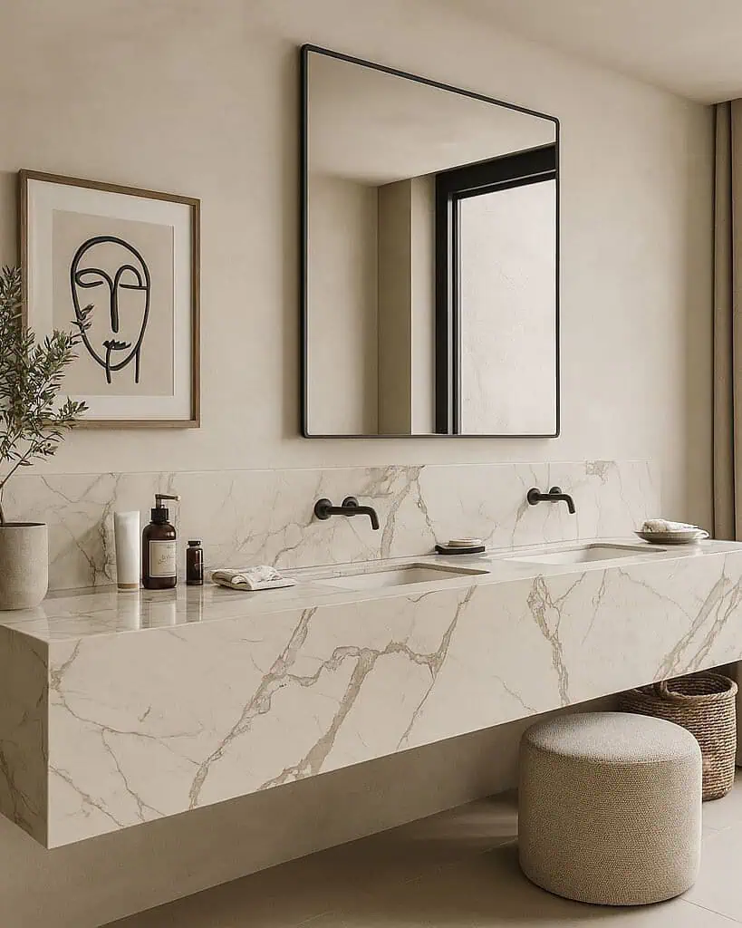 Calacatta Gold Porcelain Bathroom Vanity